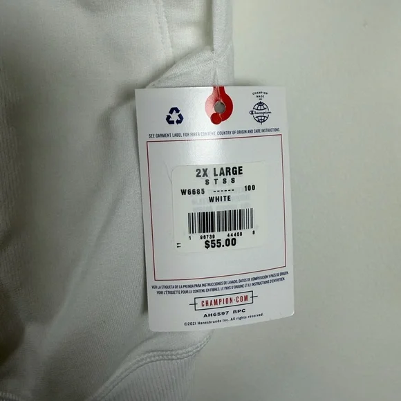 Champion Women’s White Crewneck Sleeveless Hoodie NWT - Picture 3 of 4
